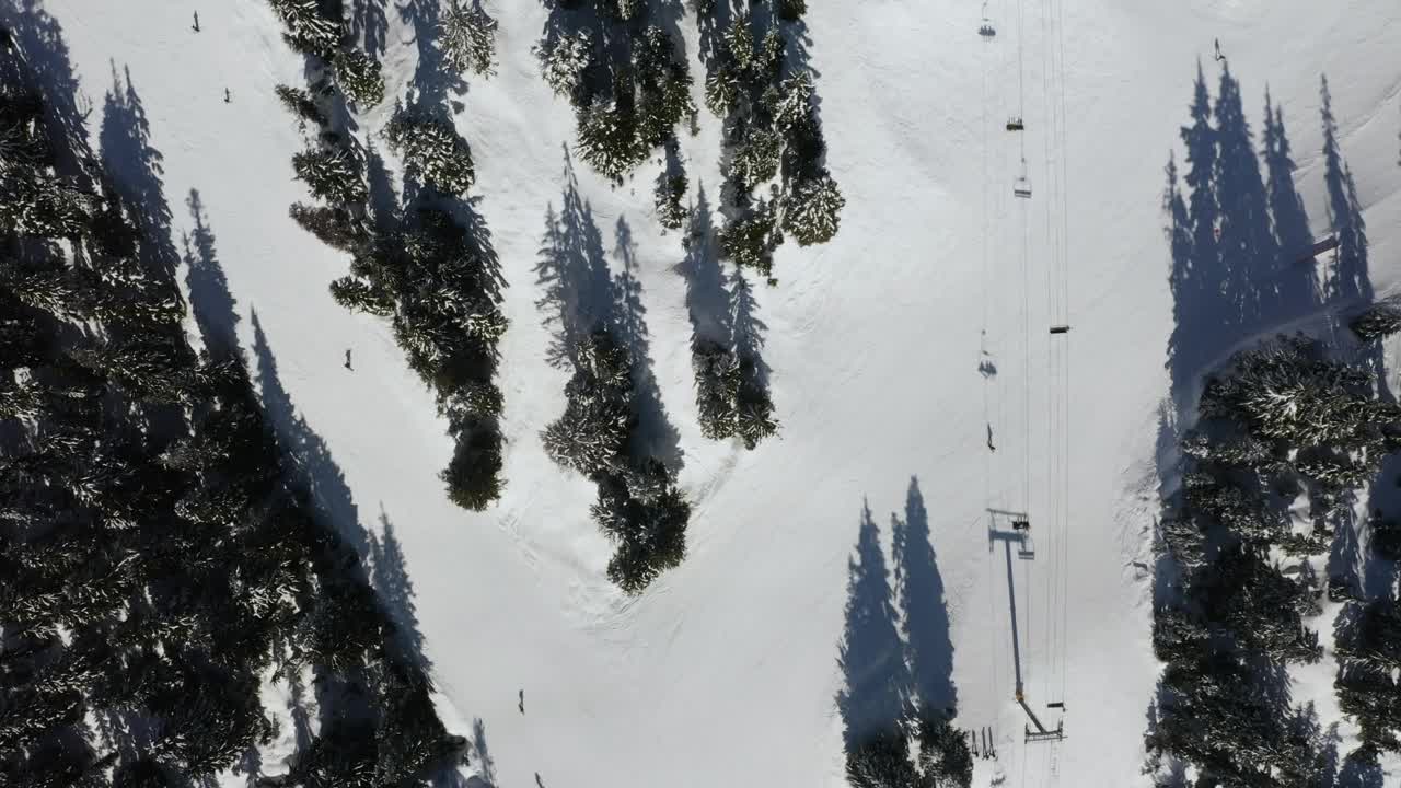Free Video Stock Snowy Hill With Skiers From Above Live Wallpaper - Free Download