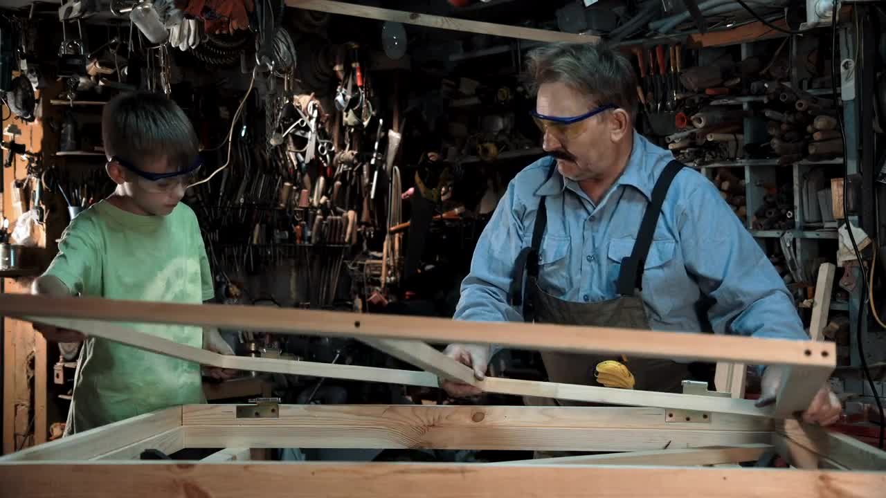 Video Stock Carpenter With Grandson Making A Window Live Wallpaper For PC - Free Download