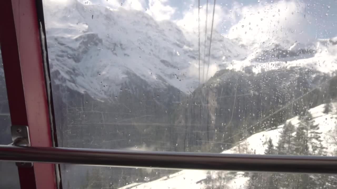 Free Video Stock Snowy Mountains Seen From A Cable Car Station Live Wallpaper - Free Download