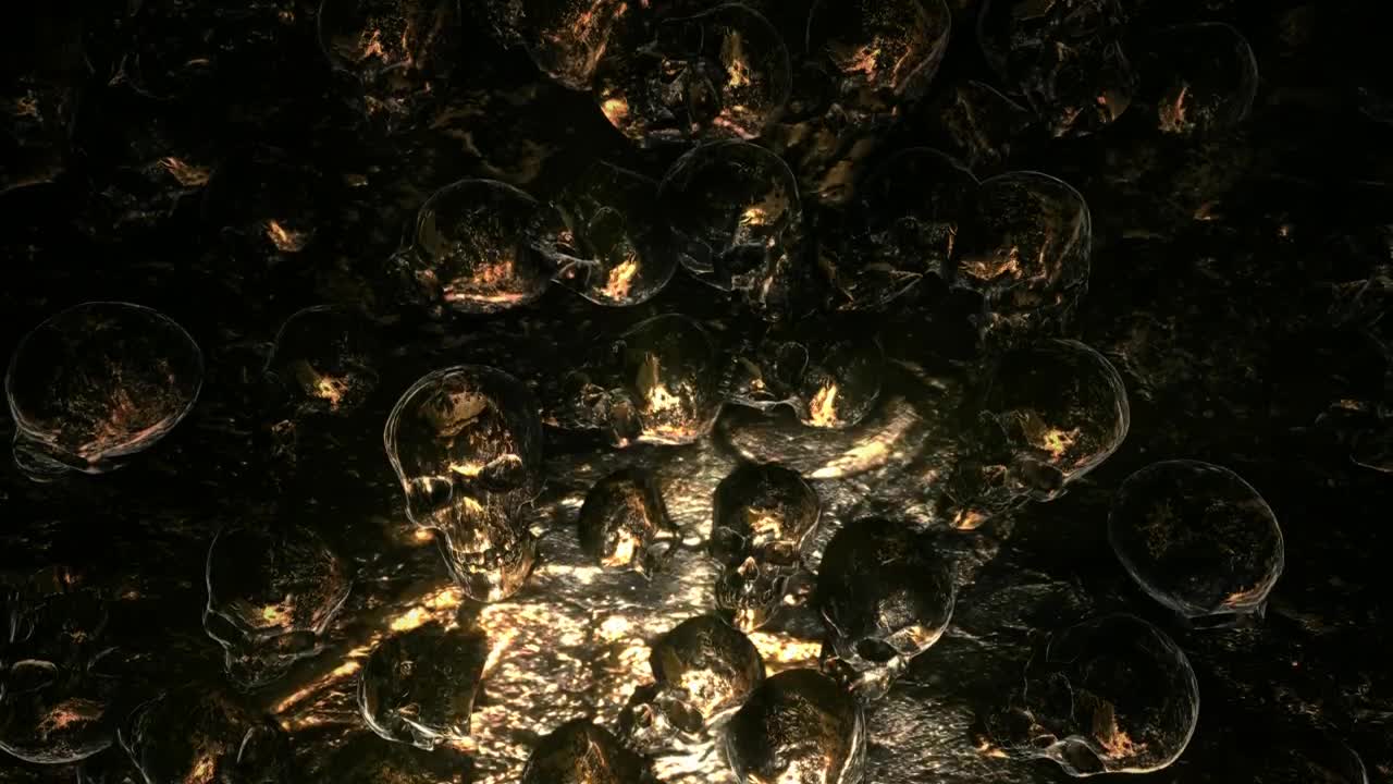 Stock Video Golden Surface With Skulls Animation Live Wallpaper For PC - Free Download