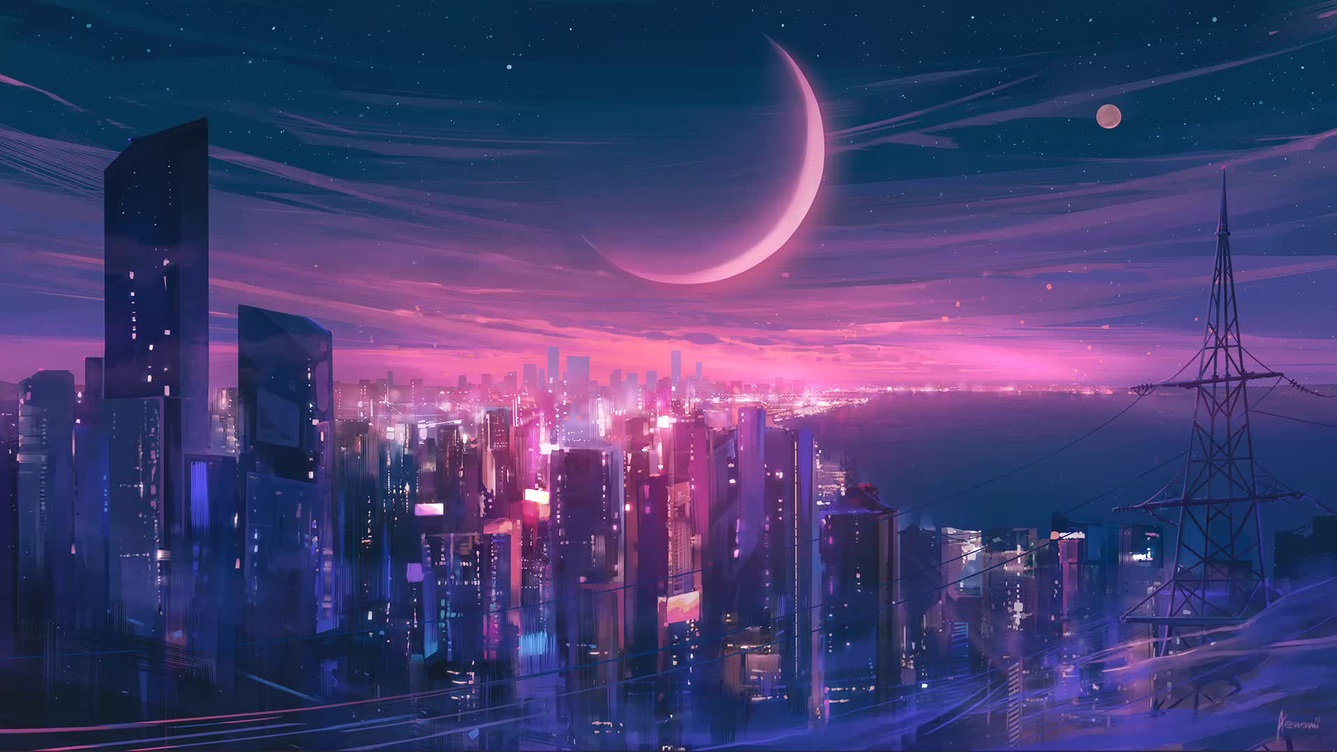 Midnight Eden City Live Wallpaper - Free Download
