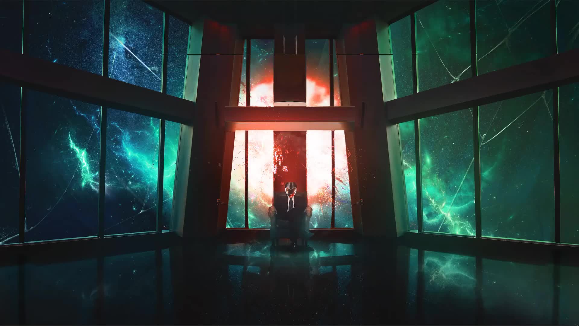 Man Windows And Nebula Explosion Live Wallpaper - Free Download